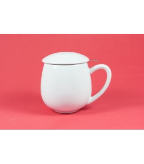 Taza con filtro y tapa "Zaara" 0,35 L blanca