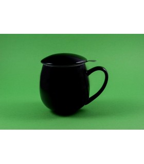 Taza con filtro y tapa "Zaara" 0,35 L negra