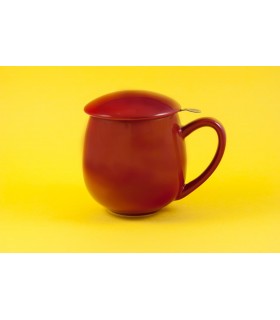 Taza con filtro y tapa "Zaara" 0,35 L roja