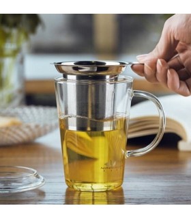 Taza con filtro y tapa de cristal "CHIKAO" 0,400 L
