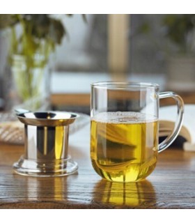 Taza con filtro y tapa de cristal "CHIKAO" 0,500 L