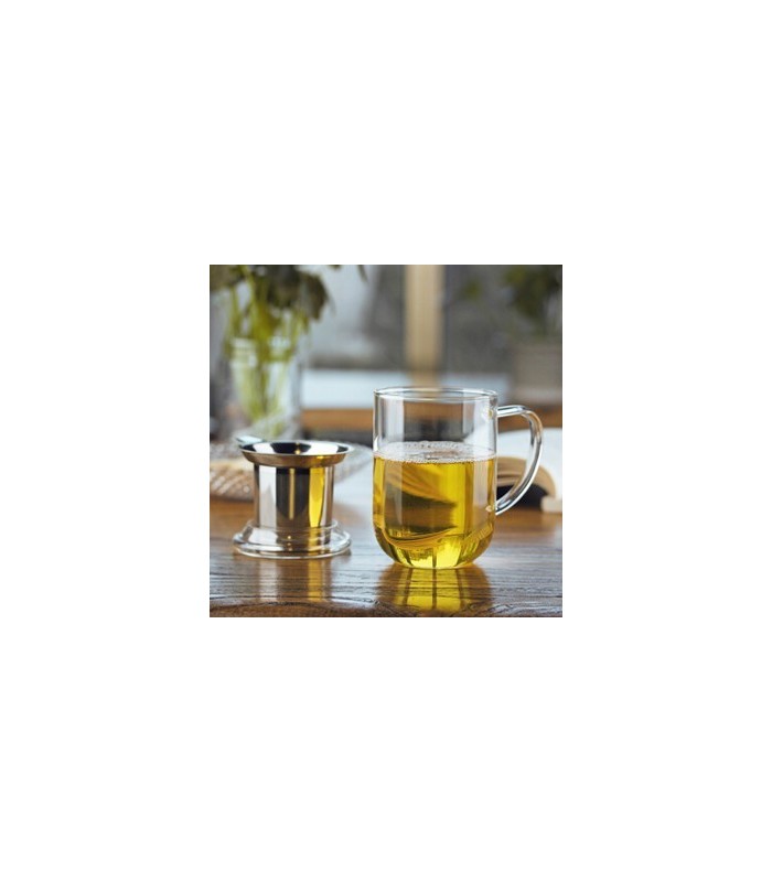 Taza con filtro y tapa de cristal "CHIKAO" 0,500 L