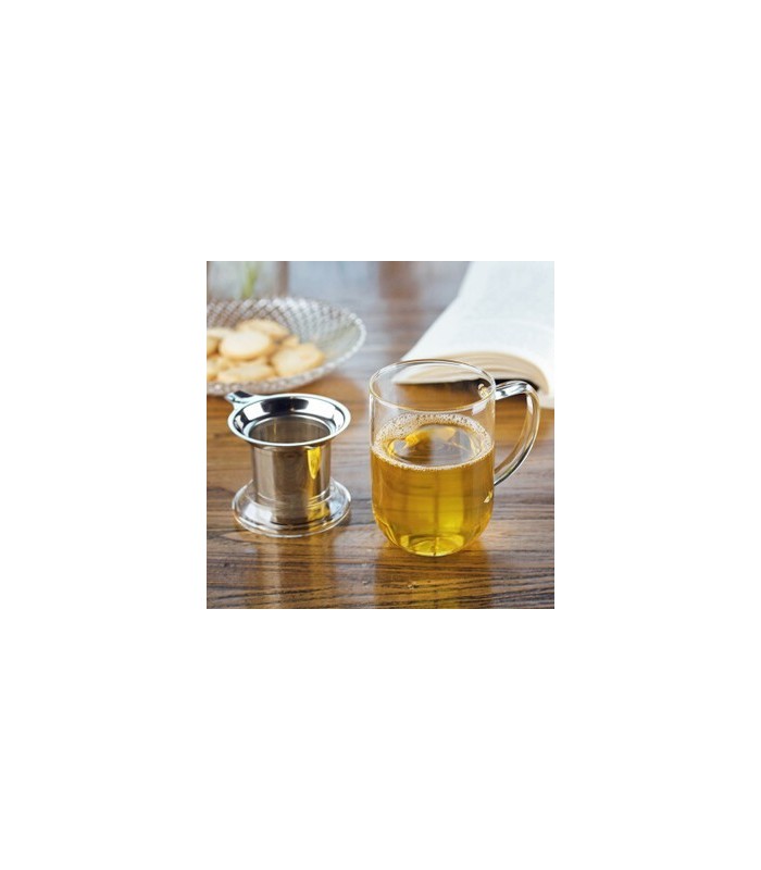 Taza con filtro y tapa de cristal "CHIKAO" 0,500 L