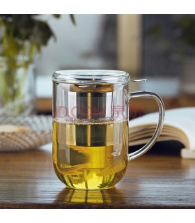 Taza con filtro y tapa de cristal "CHIKAO" 0,500 L