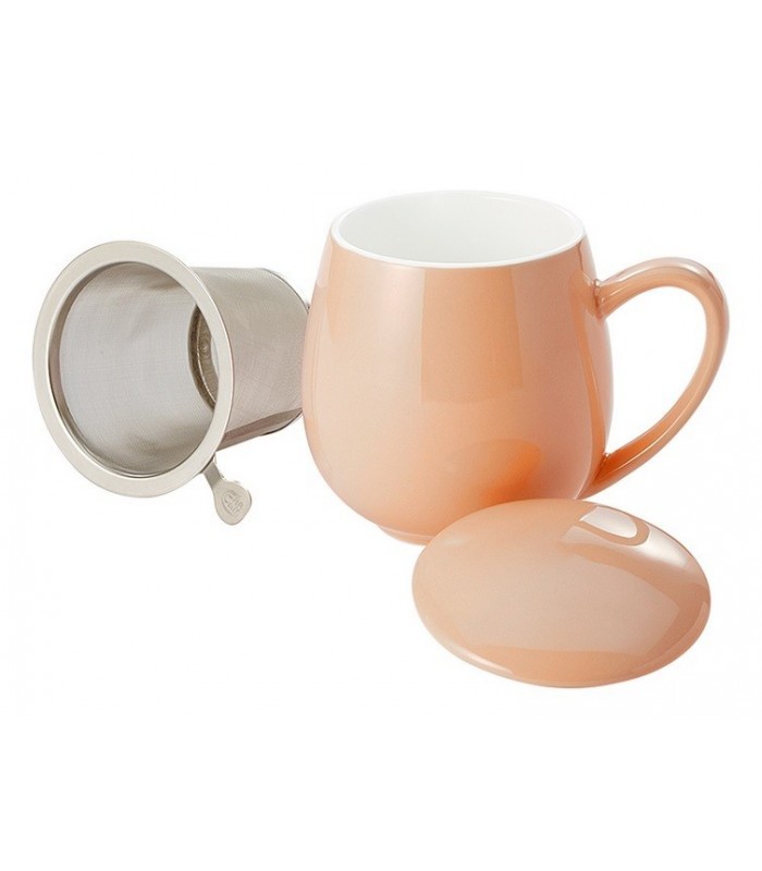 Taza con filtro y tapa "Zaara" 0,35 L Albaricoque