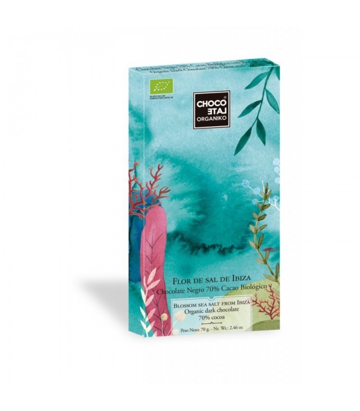 Chocolate negro 70% cacao con Flor de Sal de Ibiza