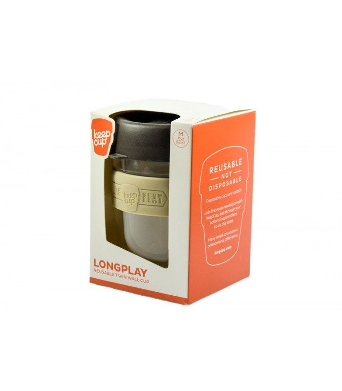 Vaso con tapa KeepCup 340 ml Long play negro
