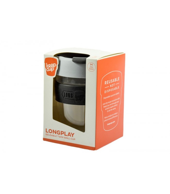 Vaso con tapa KeepCup 340 ml Long play gris