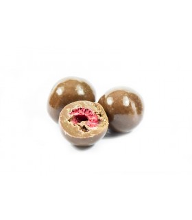 Frambuesas con chocolate con leche