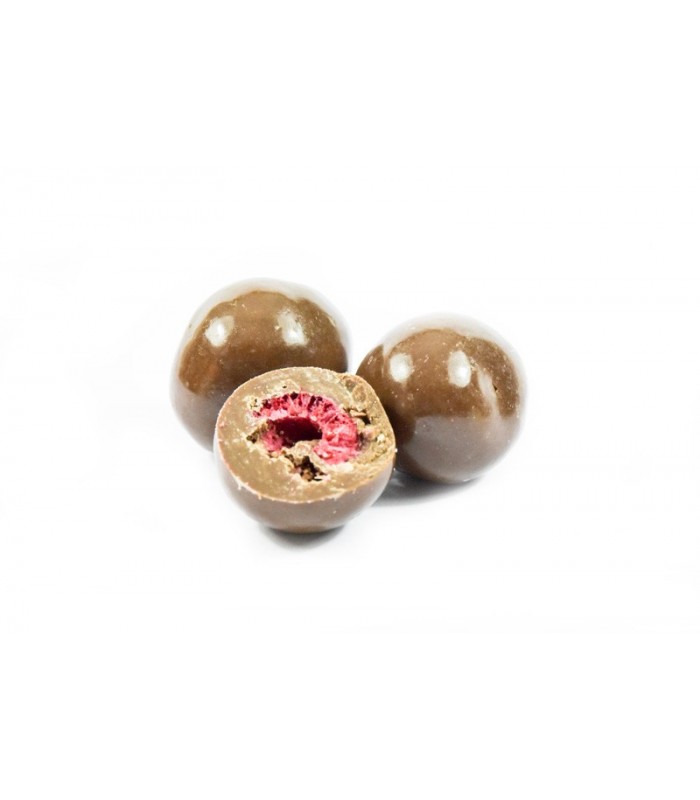 Frambuesas con chocolate con leche