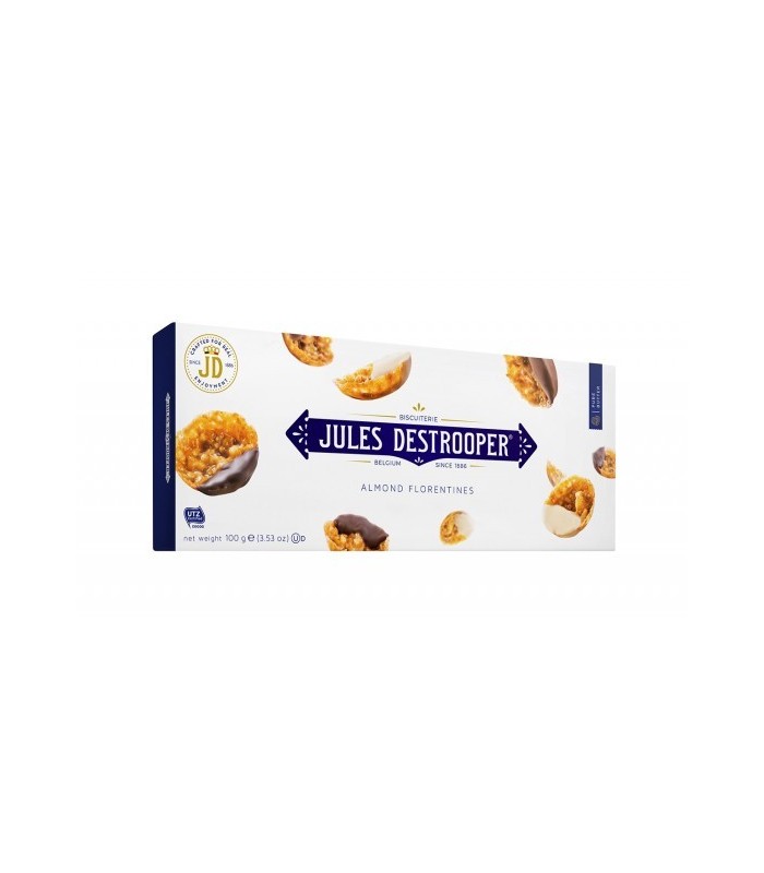 Jules Destrooper Florentinas de almendras con tres chocolates y caramelo 100 g