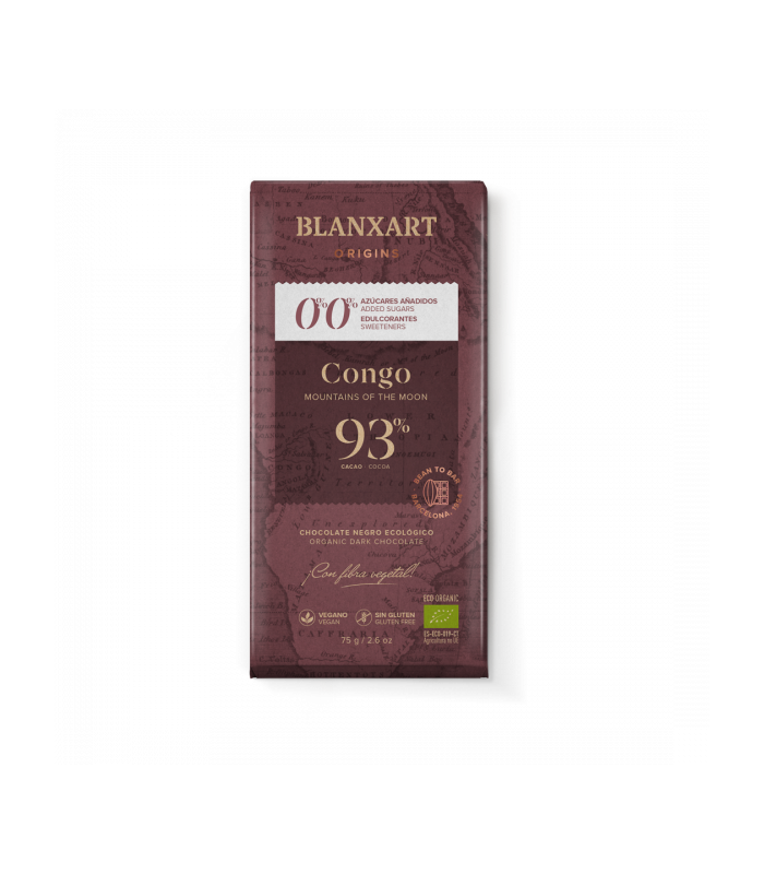 Chocolate ecológico Blanxart Congo 93% - sin azúcar ni edulcorantes - 75g