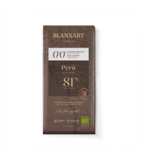Chocolate Ecológico Blanxart Perú 81% sin azúcares ni edulcorantes - 80g