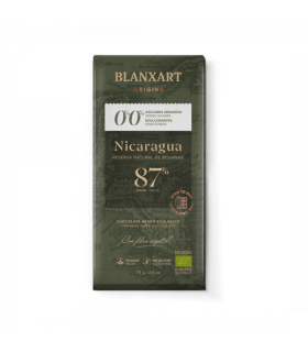 Chocolate Ecológico Blanxart Nicaragua 87% sin azúcares ni edulcorantes - 75g