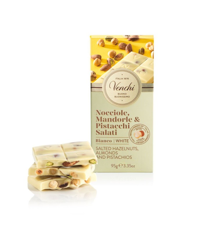 Chocolate blanco VENCHI con almendras y pistacho - 95g