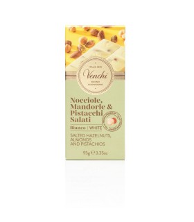 Chocolate blanco VENCHI con almendras y pistacho - 95g