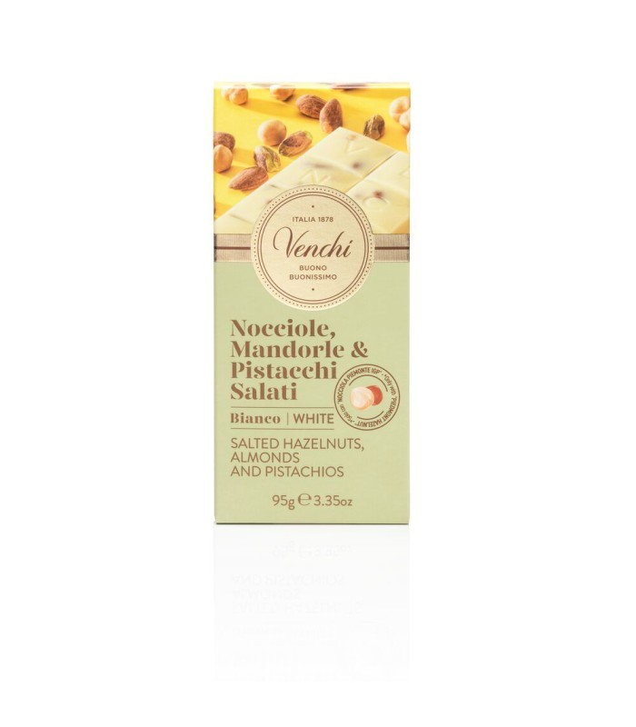 Chocolate blanco VENCHI con almendras y pistacho - 95g